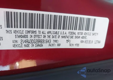 2011 Volkswagen Routan Se from USA, damaged, VIN 2V4RW3DG2BR691643